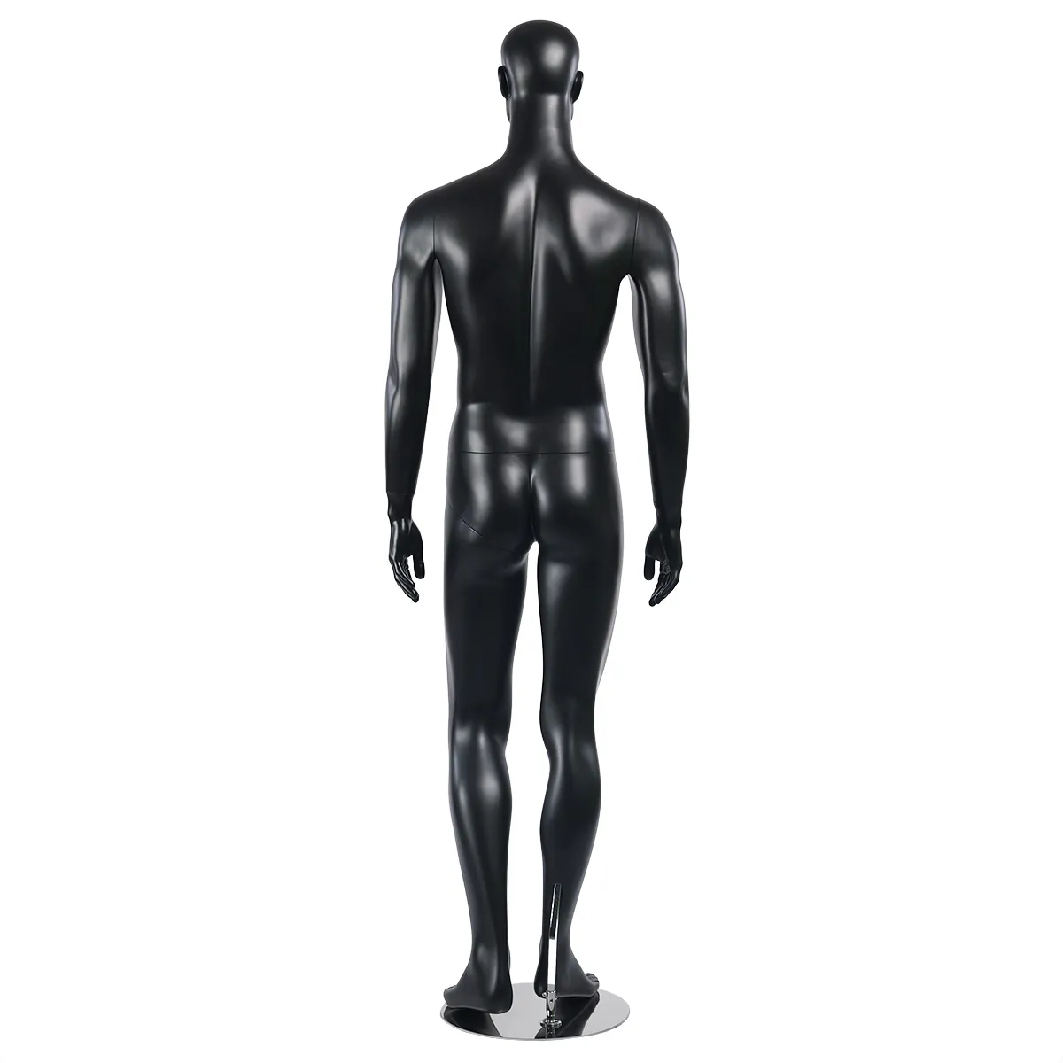 Mannequin homme, tête et cheveux sculptés H 184 cm Fibre de verre - Noir mat - Mannequins cheveux sculptés-2