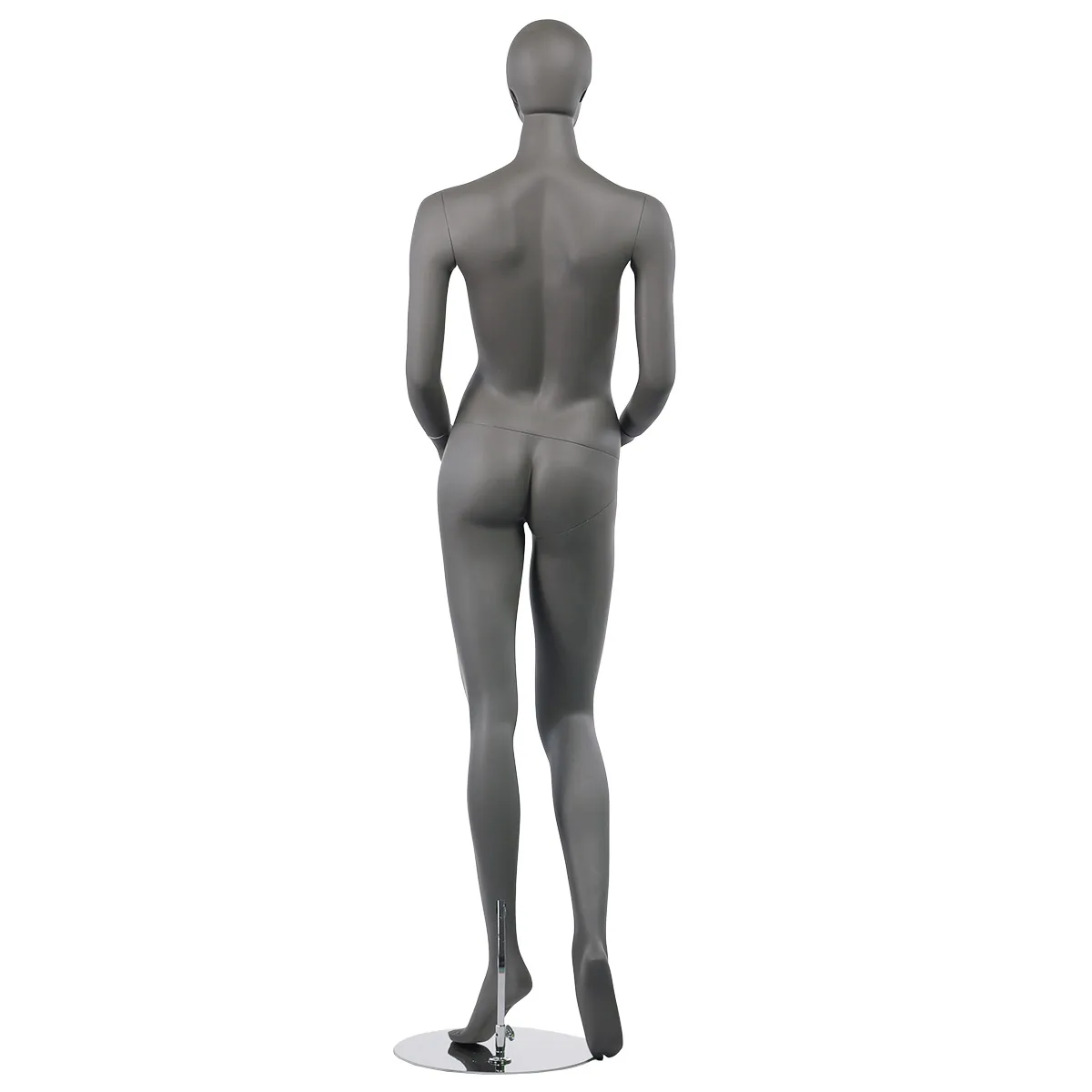 Mannequin femme, tête et cheveux sculptés H 179 cm Fibre de verre - Gris anthracite mat - Mannequins cheveux sculptés-2