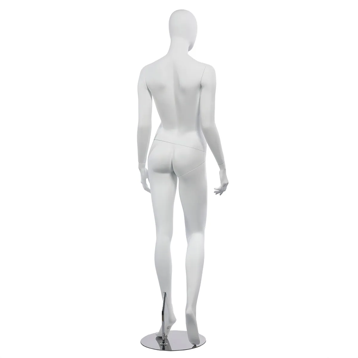 Mannequin femme, finition mate, bras le long du corps H 178 cm Fibre de verre - Blanc mat - Mannequins abstraits-2