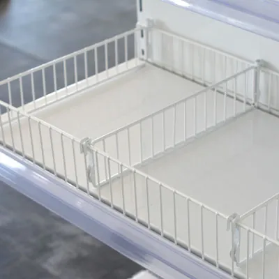 Séparateur grille pour tablette métallique 47 x 9,5 cm - Séparateur rayonnage - Diviseur grille - Blanc - Ligne Gondoléko Blanc-3