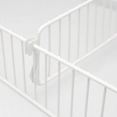 Séparateur grille pour tablette métallique 37 x 9,5 cm - Séparateur rayonnage - Diviseur grille - Blanc - Ligne Gondoléko Blanc-1