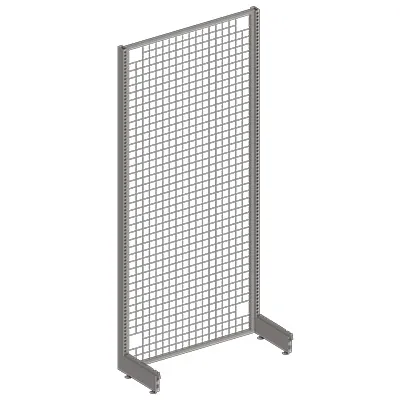 Piètement 2 faces double perforation - Ligne Store gris métallisé pas de 50 mm-1