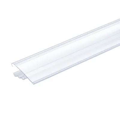 Porte-étiquettes plastique transparent L 98,8 x H 3,9 cm - Paquet de 10 - Ligne Store blanc pas de 25 mm