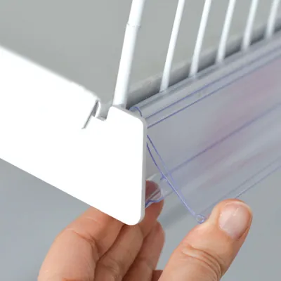 Porte-étiquettes plastique transparent L 98,8 x H 3,9 cm - Paquet de 10 - Ligne Store blanc pas de 25 mm-3