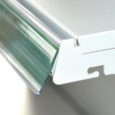 Porte-étiquettes plastique transparent L 98,8 x H 3,9 cm - Paquet de 10 - Ligne Store blanc pas de 25 mm-4