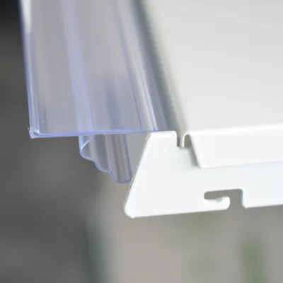 Porte-étiquettes plastique transparent L 98,8 x H 3,9 cm - Paquet de 10 - Ligne Store blanc pas de 25 mm-5