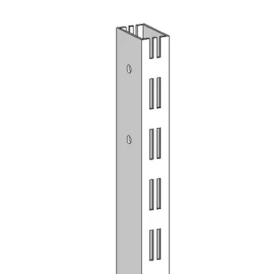 Montant mural acier Ligne Store Blanc H.141cm – Section 30x60mm – Pas de 50mm - Ligne Store blanc pas de 50 mm