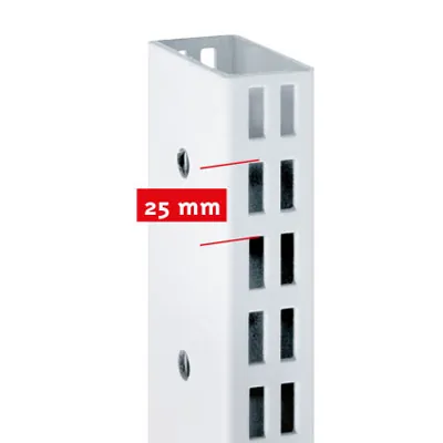 Montant 2 faces double perforation, pas de 25 mm - Ligne Store blanc pas de 25 mm-2