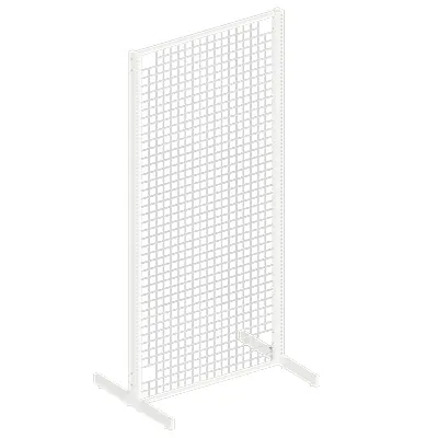 Piètement 2 faces double perforation,pas de 25 mm - Ligne Store blanc pas de 25 mm-1