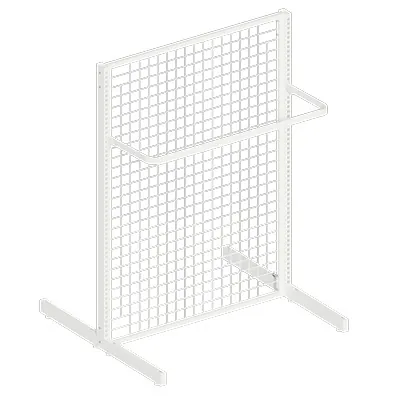 Piètement 2 faces double perforation, pas de 25 mm - Ligne Store blanc pas de 25 mm-1