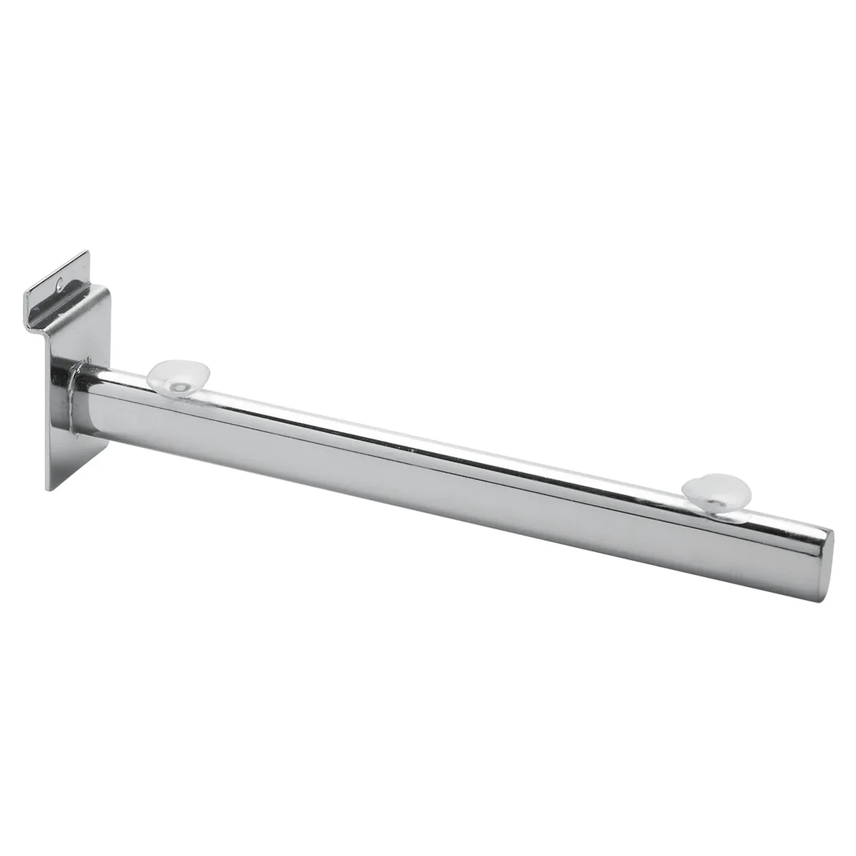 Bras droit avec ventouses pour tablette en métal chromé pour panneau rainuré L 30 cm - Gris - Consoles pour tablettes