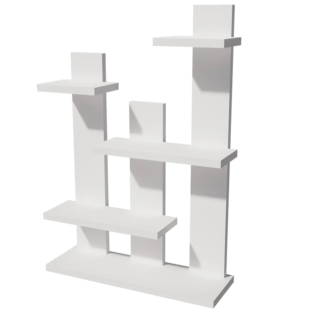 Étagère 5 niveaux blanc mat 100 x 33,5 x 143 cm - Étagère magasin - Étagères magasins, Présentoirs bois