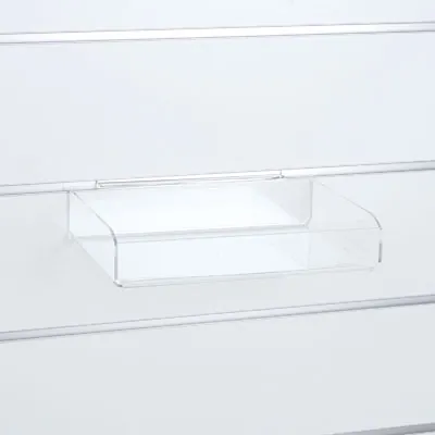 Présentoir plexi pour panneau rainuré 26,5 x 17,5 x 4,5 cm - Boîte plexi - Bac plexi - Bacs pour panneaux rainurés-1