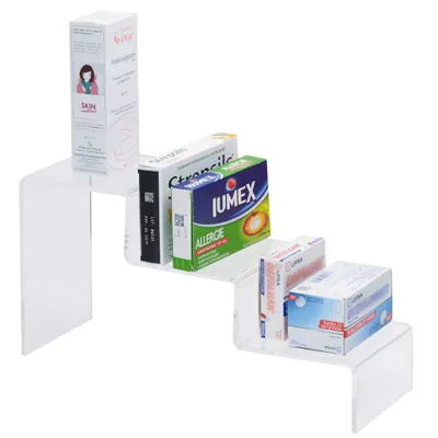 Présentoir escalier 3 marches - Supports Plexi-1