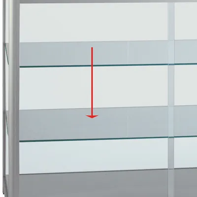 Etagère en verre pour vitrine 116,3 x 45,2 cm - Vitrines alu tablettes réglables