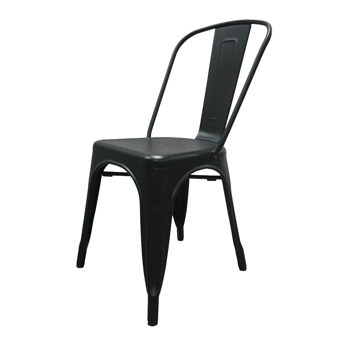 Chaise Bistrot Industrielle en Métal Noir Mat – Empilable et Robuste - Usage Pro CHR - Chaises d'intérieur-2