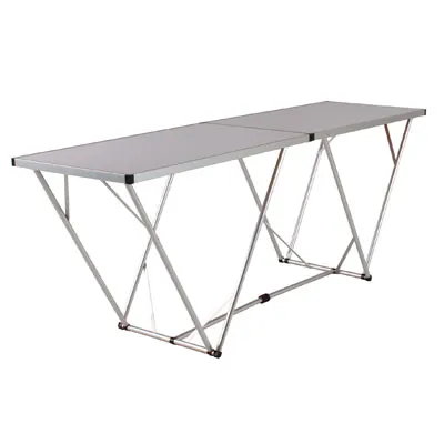 Table pliante marché aluminium 198 x 60 x 80 cm - Table de marché - Table aluminium plateau MDF - Tables de marché, étals de marché