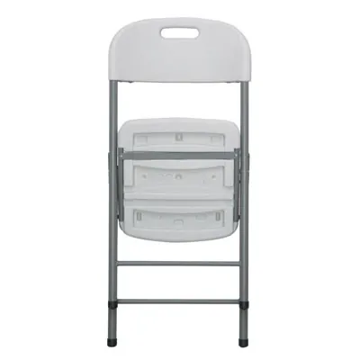 Chaise pliante plastique HDPE blanc 47 x 51 x H 86 cm - Chaise pliable - Chaises de terrasse-1