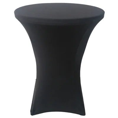 Housse de table tissu pour mange-debout ø 80 x H 110 cm noir - Tables pliantes, Tables traiteur