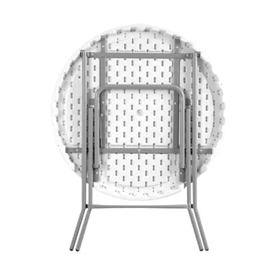 Table ronde pliante portable plastique HDPE blanc ø 80 x H 75 cm - Table pliable ronde - Table de réception ronde - Tables pliantes, Tables traiteur-1