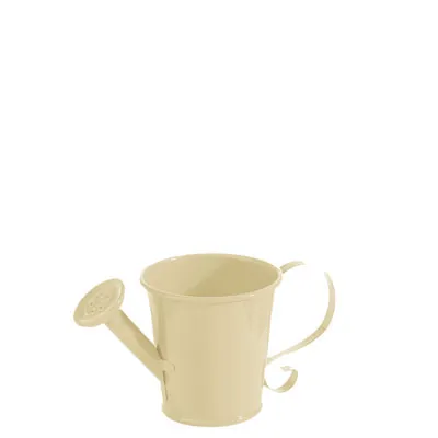 Mini-Arrosoir en zinc ø 5,7 x H 5,3 cm - Petit arrosoir déco - Blanc crème - Accessoires et Objets déco
