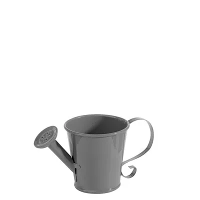 Mini-Arrosoir en zinc ø 5,7 x H 5,3 cm - Petit arrosoir déco - Gris - Accessoires et Objets déco