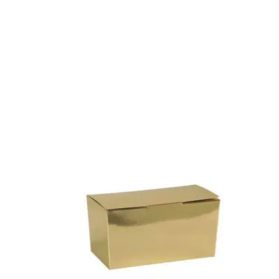 Mini ballotin chocolat carton or intérieur blanc 40g 6,8 x 3,6 x 3,4 cm - Ballotin chocolat vide - Lot de 25 - Ballotins chocolats vides-1