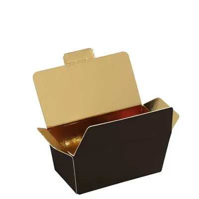Ballotin chocolat carton moka intérieur or 125g 9,8 x 4 x 5,4 cm - Ballotin chocolat vide - Lot de 25 - Ballotins chocolats vides
