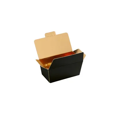 Mini ballotin chocolat carton noir intérieur or 40g 6,8 x 3,6 x 3,4 cm - Ballotin chocolat vide - Lot de 25 - Ballotins chocolats
