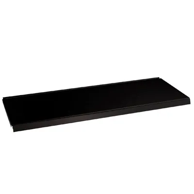 Tablette tôle monobloc 100 x 47 cm, ép. 0.8 mm - Ligne Store noir pas de 25 mm