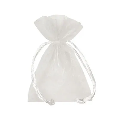 Pochette organza blanc 7,5 x 10 cm - Paquet de 10 - Pochettes organza