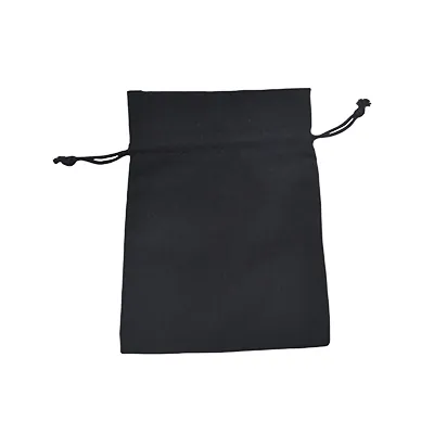 Sachet coton noir 17 x 24 cm avec cordon de serrage - Paquet de 10 - Sachets coton