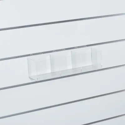 Présentoir plexi 3 compartiments pour panneau rainuré 39 x 10,5 x 10,5 cm - Boîte plexi - Bac plexi - Bacs pour panneaux rainurés-1