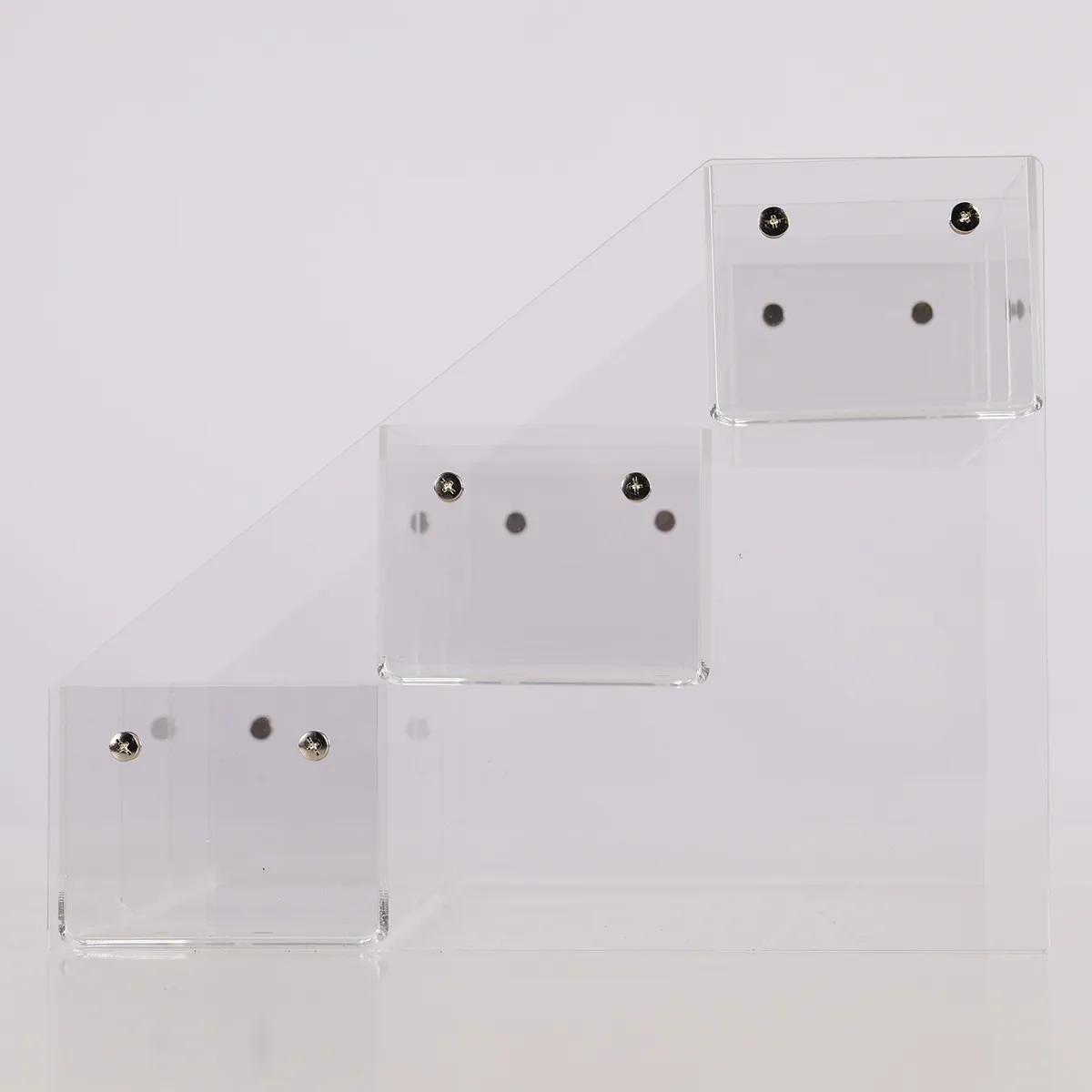 Présentoir plexi à compartiments 3 niveaux 31 x 31 x 25 cm - Présentoir de comptoir - Supports Plexi-3