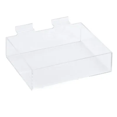 Présentoir plexi pour panneau rainuré 15 x 10 x 3 cm - Boîte plexi - Bac plexi - Bacs pour panneaux rainurés