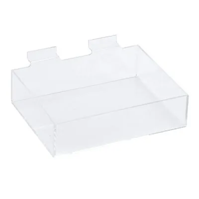 Présentoir plexi pour panneau rainuré 20 x 15 x 5 cm - Boîte plexi - Bac plexi - Bacs pour panneaux rainurés