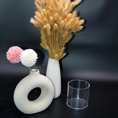 Bac de présentation rond PMMA ø 10 x H 10 cm - Vitrine tube plexi - Bac cylindrique - Supports Plexi-1