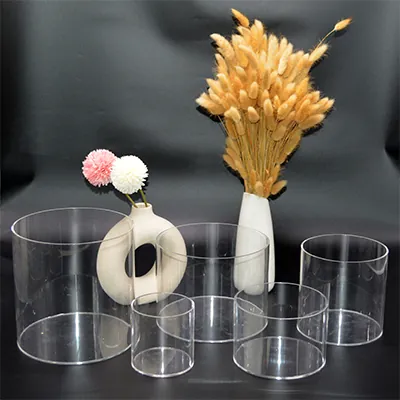 Bac de présentation rond PMMA ø 15 x H 15 cm - Vitrine tube plexi - Bac cylindrique - Supports Plexi-1