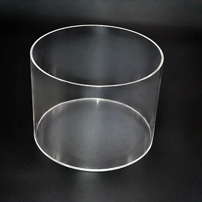 Bac de présentation rond PMMA ø 15 x H 10 cm - Vitrine tube plexi - Bac cylindrique - Supports Plexi