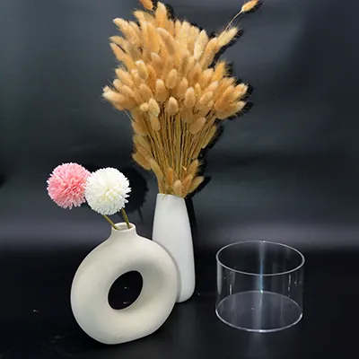 Bac de présentation rond PMMA ø 15 x H 10 cm - Vitrine tube plexi - Bac cylindrique - Supports Plexi-1