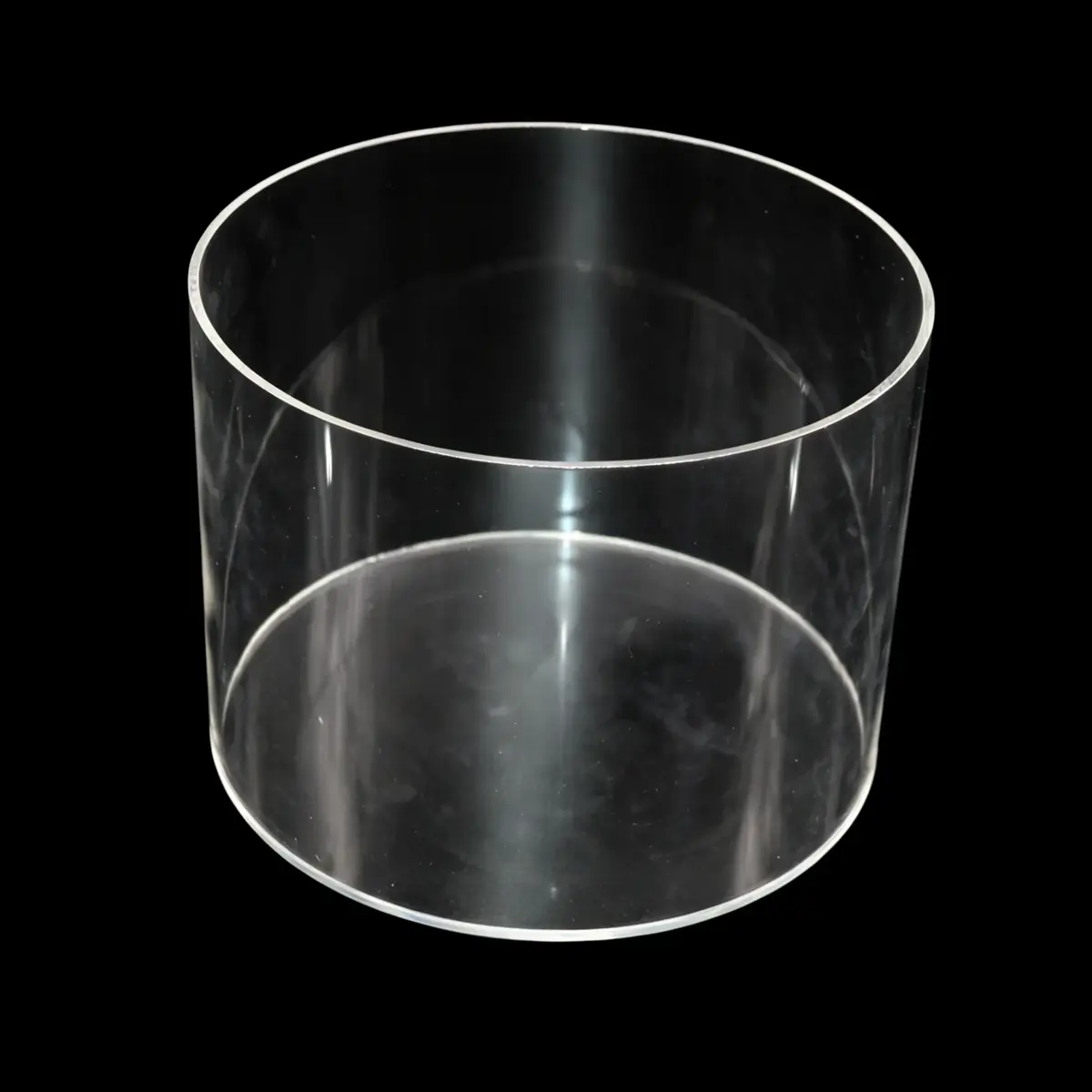 Bac de présentation rond PMMA ø 20 x H 15 cm - Vitrine tube plexi - Bac cylindrique - Supports Plexi