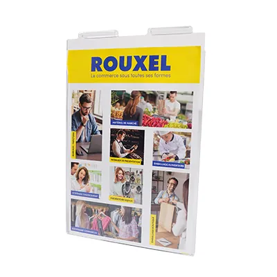 Porte-affiche A4 vertical plexi transparent 2mm – Support mural acrylique - Porte-visuels pour grilles