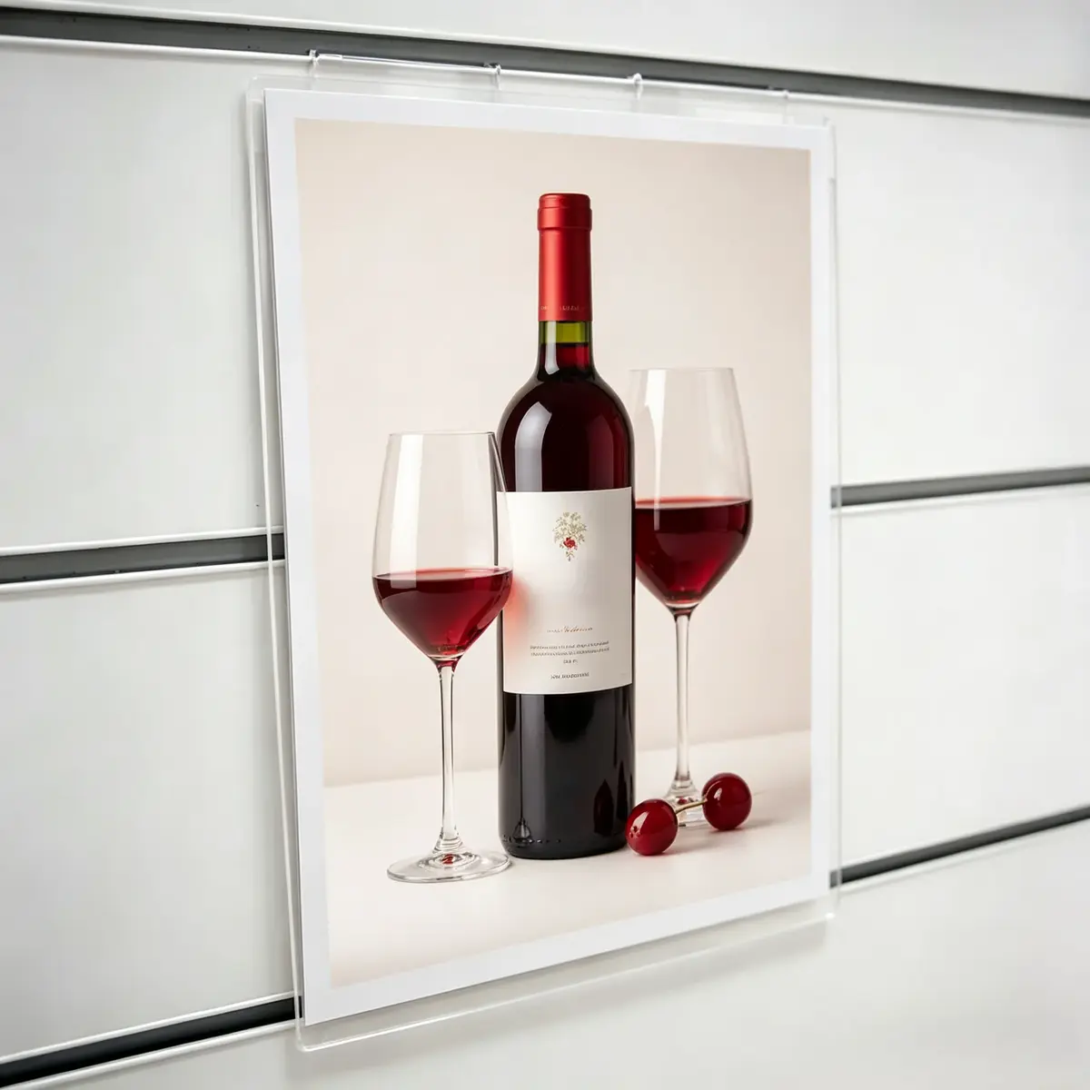 Porte-affiche A4 vertical plexi transparent 2mm – Support mural acrylique - Porte-visuels pour grilles-1