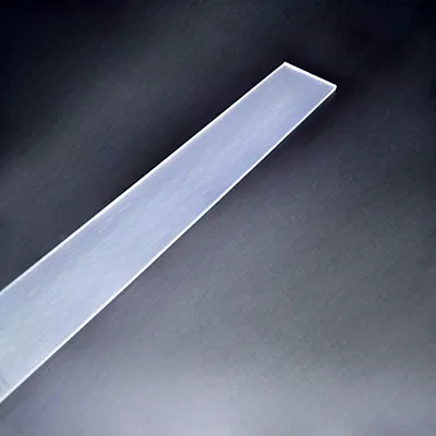 Panneau frontal acrylique pour tablette métallique - Butée frontrale L 98,8 x H 9 cm ép. 6 mm - Ligne Store blanc pas de 25 mm