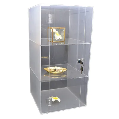 Vitrine de comptoir 3 niveaux plexi 30 x 30 x 60 cm - Présentoir de comptoir - Vitrine présentoir - Vitrines de comptoir