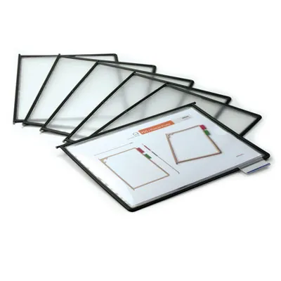 Protège-documents A4 20 pages avec 10 onglets index - Noir - Lot de 10 - Pupitres protèges-documents