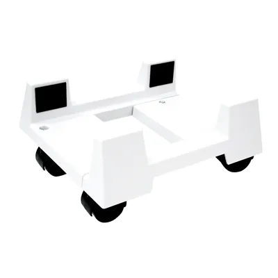 Support unité central sur roulette - Blanc - L 25,6 x P 22,5 x H 12,2 cm - Ergonomie bureautique 