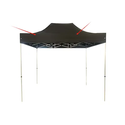 Bâche de toit pour tente pliante 300x200 cm - noir - 300 g/m² - Tentes pliantes, Barnums pliants