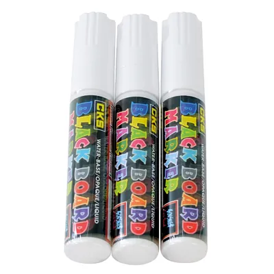 Feutre craie blanc effaçable pointe rectangulaire 8 x 15 mm - Marqueur craie - Lot de 3 - Marqueurs-1