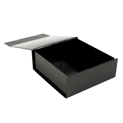 Boîtes cadeaux aimantées - noir brillant - 16 x 16 x 6 cm – Paquet de 5 - Boites aimantées-4